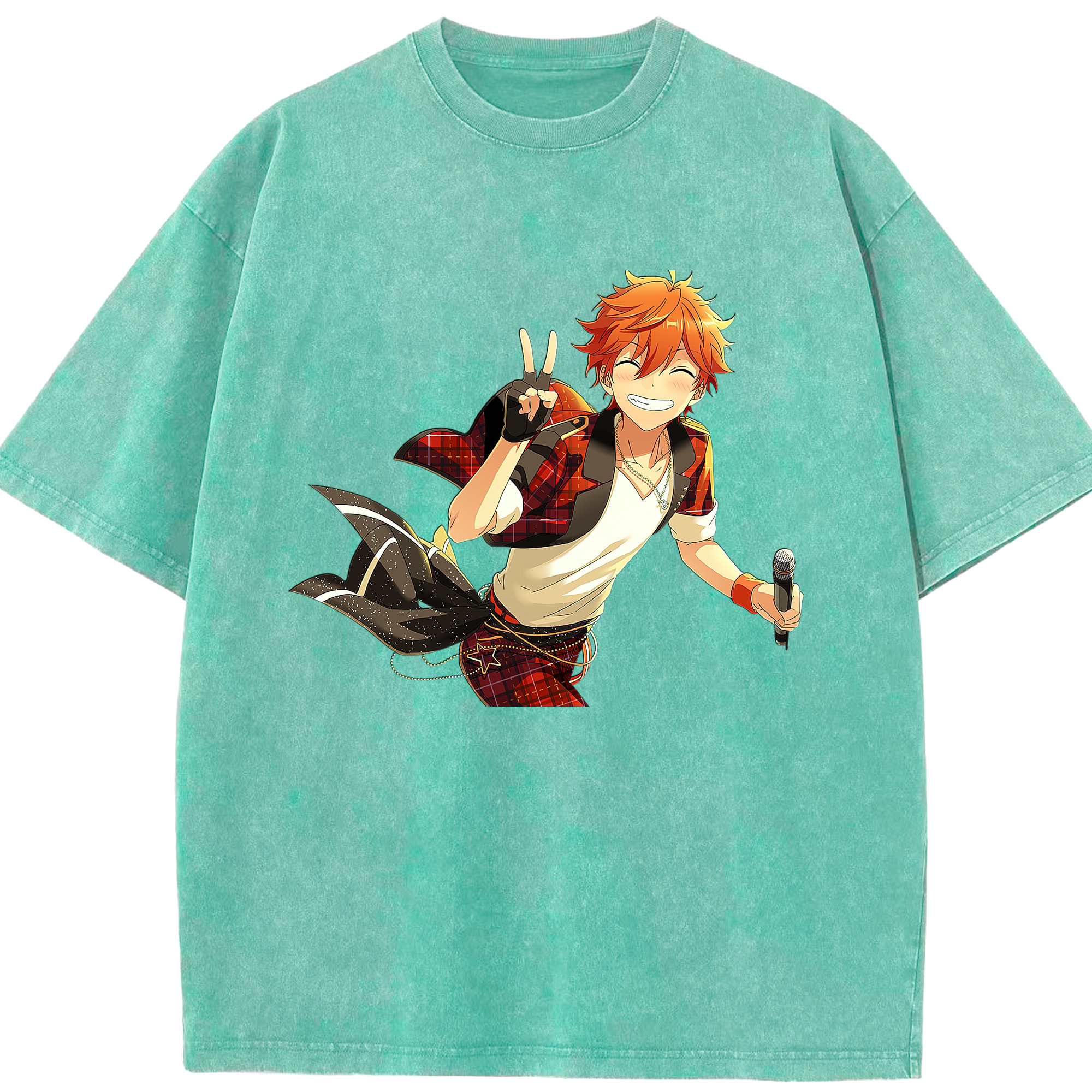 （画像用） あんさんぶるスターズ! Ensemble Stars 綿100% ヴィンテージ風 半袖Tシャツ（フロントプリント）
